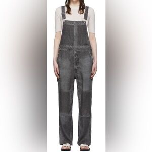 rag & bone Stretch Viscose Distressed-Look Overalls, sz L